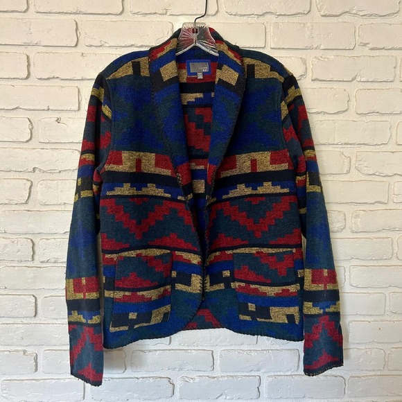 I Love H81 Jackets & Blazers - I Love H81 Wester Aztec Wool Blend Lightweight Cardigan‎ Jacket Women's Medium